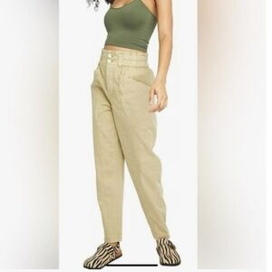 Free People Ready To Run Parchment Wide Leg High-Waisted Pant XS